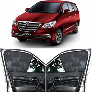 able zed black half car magnetic sun shade curtains for toyota innova old set of 6 pcs 2004 to 2014 model
