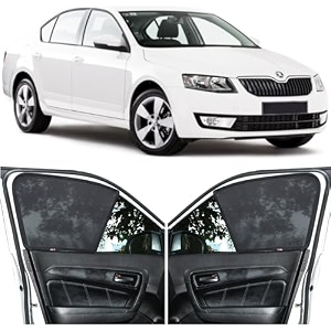able zed black half car magnetic sun shade curtains for skoda octavia new type-ii set of 4 pcs 2013 to 2021 model