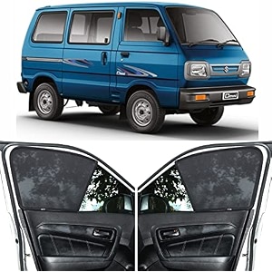 able zed black half car magnetic sun shade curtains for maruti omni set of 6 pcs