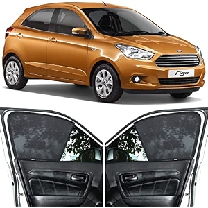 able zed black half car magnetic sun shade curtains for ford figo new set of 4 pcs 2015 to till now model