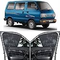 Able Zed Black Half Car Magnetic Sun Shade Curtains for Maruti Omni Set of 6 Pcs