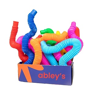abley39s pop tubes sensory fidget toys - multi-color crinkly stretch tubes for kids - stem learning amp fine motor skills development - educational toy set large - 19 cm 5 pcs set