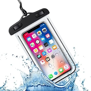 waterproof phone pouch rain mobile cover universal waterproof phone case underwater dry bag for mobile cash documents water proof bag for beach boating swimming water park black