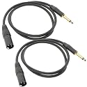 ABOOFAN 2pcs 6.35mm to XLR Male Microphone Patch Cables 1m Black TRS to XLR Audio Converter Cables for Stage and Studio Use