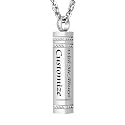 abooxiu Urn Necklace for Ashes Memorial Cremation Jewelry for Ashes Stainless Steel Ashes Jewelry Cube Ashes Necklace Bar Urn Pendant for Women Men