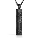 abooxiu Urn Necklace for Ashes Memorial Cremation Jewelry for Ashes Stainless Steel Ashes Jewelry Cube Ashes Necklace Bar Urn Pendant for Women Men