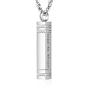 abooxiu Urn Necklace for Ashes Memorial Cremation Jewelry for Ashes Stainless Steel Ashes Jewelry Cube Ashes Necklace Bar Urn Pendant for Women Men