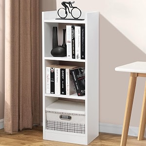 about space book shelf for home - 3 tier cube book shelves engineered wood open book rack for study room book organizer stand for library bedroom living room office l 33 x b 24 x h 96cm - white
