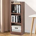 ABOUT SPACE Book Shelf for Home - 3 Tier Cube Book Shelves Engineered Wood Open Book Rack for Study Room, Book Organizer Stand for Library, Bedroom, Living Room, Office (L 33 x B 24 x H 96cm - Walnut)