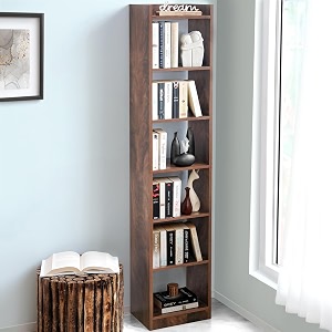 about space book shelf for home - 6 tier cube book shelves engineered wood book rack for study room book organizer stand for library bedroom living room office l 33 x b 24 x h 1785cm -walnut