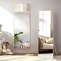 ABOUT SPACE 5ft Cheval Mirror for Wall - Square Shaped for Bedroom | Full Mirror with Stand Thin Aluminium Frame Vertical Display for Living Room, Boutique- (Gold)