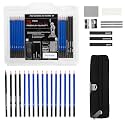 ABOUT SPACE Drawing Kit - 26 Pcs Professional Sketch & Drawing Tool Kit with Pencil Case - Includes Graphite & Charcoal Pencils, Graphite & Charcoal Sticks, Eraser