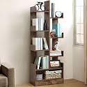 ABOUT SPACE Open Book Shelf Book Storage Display Rack - Wooden Multipurpose Book Storage Display Organizer Rack with Solid Finish Showcase Stand (Brown - L 47 x W 20.8 x H 141.2 cm)