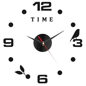 about space wall clock - diy wall sticker clock self adhesive non-ticking frameless acrylic analog watch adjustable size for living room bedroom office gold - letters hearts 25cm 50cm