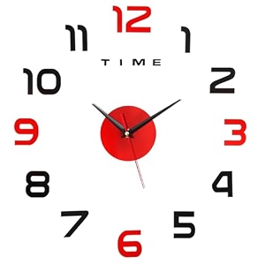 about space wall clock - diy wall sticker clock self adhesive non-ticking frameless acrylic analog watch adjustable size for living room bedroom office gold - letters hearts 25cm 50cm