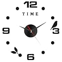 ABOUT SPACE Wall Clock - DIY Wall Sticker Clock Self Adhesive, Non-Ticking, Frameless, Acrylic Analog Watch Adjustable Size for Living Room, Bedroom, Office (Gold - Letters, Hearts), 25cm, 50cm