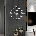 ABOUT SPACE Wall Clock - DIY Wall Sticker Clock Self Adhesive, Non-Ticking, Frameless, Acrylic Analog Watch Adjustable Size for Living Room, Bedroom, Office (Gold - Letters, Hearts), 25cm, 50cm