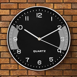 about space wall clock for home - 12 inch non-ticking minimalist wall clock unique clock for living room bedroom dining room office classroom cafe wall decoration black amp silver