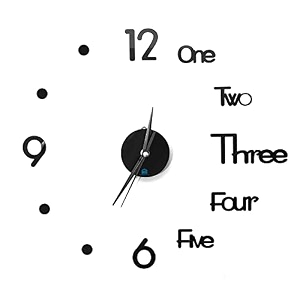 about space wall clock - diy wall sticker clock self adhesive non-ticking frameless acrylic analog watch adjustable size for living room bedroom office gold - letters hearts 25cm 50cm