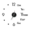 ABOUT SPACE Wall Clock - DIY Wall Sticker Clock Self Adhesive, Non-Ticking, Frameless, Acrylic Analog Watch Adjustable Size for Living Room, Bedroom, Office (Gold - Letters, Hearts), 25cm, 50cm
