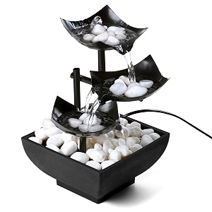 about space modern water fountain for home - modern art aesthetic home decor for apartments 21 cm indoor zen table top show piece water fountain for living room bedroom office
