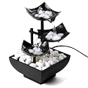 ABOUT SPACE Modern Water Fountain for Home - Modern Art Aesthetic Home Decor for Apartments 21 cm Indoor Zen Table Top Show Piece Water Fountain for Living Room, Bedroom, Office