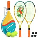AboveGenius Kids Tennis Racket Set, 21/23/25 inch Tennis Racket for Toddler Youth Starter Kit, 3 Balls, 2 Lightweight Racquets with Easy Carrying Shoulder Strap Bag