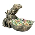 aboxoo Hippo Statue Candy Dish, Funny Big Mouth Container Key Bowl, Copper