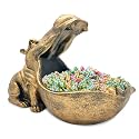 aboxoo Hippo Statue Candy Dish, Funny Big Mouth Container Key Bowl, Gold