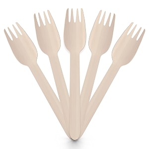 abpp papers - disposable wooden fork set 14cm regular size 100 pieces  eco-friendly forks for eating  kitchen birthday parties events picnic office amp restaurant  splinter-proof finish