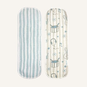abracadabra cotton muslin burp cloth for newborn baby lightweight and absorbent reusable napkins 38 cm x 17 cm set of 2 - rockstar