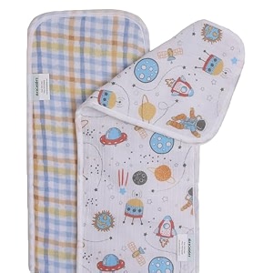 abracadabra cotton muslin burp cloth for newborn baby lightweight and absorbent reusable napkins 38 cm x 17 cm set of 2 - rockstar