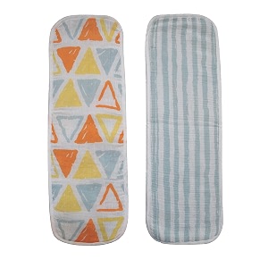 abracadabra cotton muslin burp cloth for newborn baby lightweight and absorbent reusable napkins 38 cm x 17 cm set of 2 - triangles