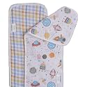 abracadabra Cotton Muslin Burp Cloth for Newborn Baby, Lightweight and Absorbent Reusable Napkins, 38 cm X 17 cm (Set of 2) - Rockstar