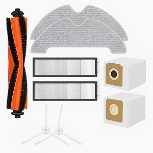 9pcs replenishment kit replacement accessories compatible with mi robot vacuum x10 replacement part accessories - 1 main brush 2 side brushes 2 mop cloth 2 dust collection bags 2 filters