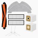 9Pcs Replenishment Kit, Replacement Accessories Compatible with Mi Robot Vacuum X10, Replacement Part Accessories - 1 Main Brush, 2 Side Brushes, 2 Mop Cloth, 2 Dust Collection Bags, 2 Filters