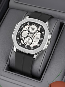 ABREXO Chronograph Look Date Working Black Magnet