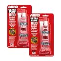 ABRO Ultra Plus 999 RTV Gasket Maker 650°F, Sensor Safe, 3 oz-Red, 2 Pk