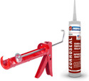 ABRO Waterproof General Purpose Clear Silicone Sealant Adhesive Caulk with DIY GUN Crack Filler (260 ml)
