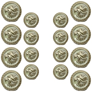 Abs Golden 3D Lion Head Shank Button
