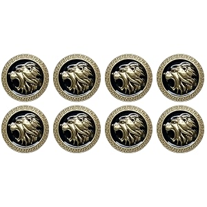 Abs Golden 3D Lion Head Shank Button