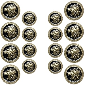 Abs Golden 3D Lion Head Shank Button