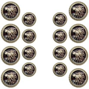 Abs Golden 3D Lion Head Shank Button