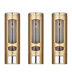 abs liquid soap dispenser for bathroom kitchen amp office  3pcs set 400ml gold  wall mounted