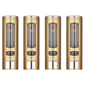 abs liquid soap dispenser for bathroom kitchen amp office  4pcs set 400ml gold  wall mounted