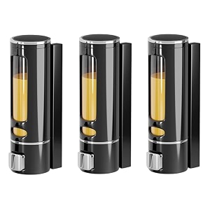 abs liquid soap dispenser for bathroom kitchen amp office  3pcs set 400ml black  wall mounted
