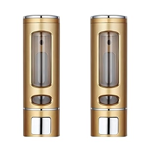 abs liquid soap dispenser for bathroom kitchen amp office  2pcs set 400ml gold  wall mounted