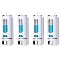 ABS Liquid Soap Dispenser Set | 4 Pcs 400ml Wall Mounted Soap Dispensers | White Bathroom &amp; Kitchen Hand Wash Dispenser | Lotion Shampoo &amp; Sanitizer Holder for Home Office
