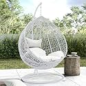 Single Seater Hammock Swing Chair with Stand and Cushion for Patio Balcony Garden Terrace Living Room Relaxing Chair|Jhula (White-C)
