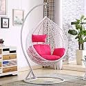 Single Seater Hammock Swing Chair with Stand and Cushion for Patio Balcony Garden Terrace Living Room Relaxing Chair|Jhula (Pink)